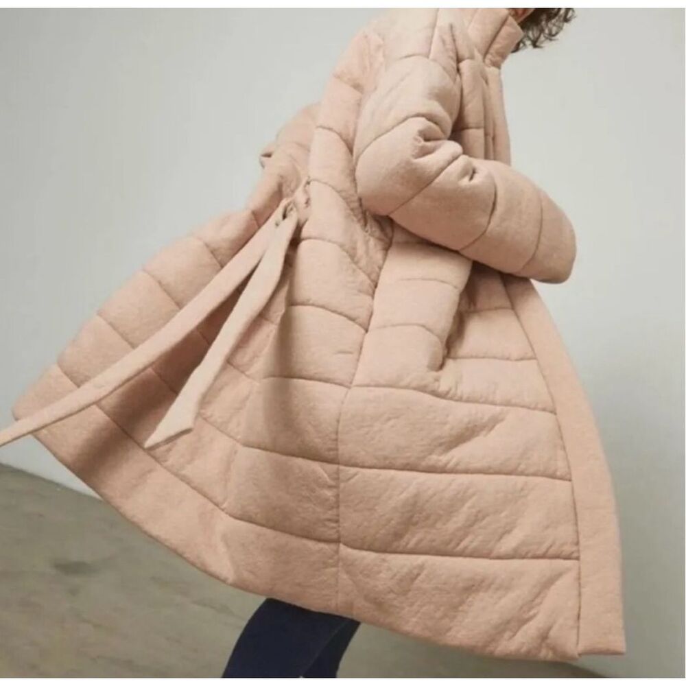 lunya Blush Pink Quilted Cozy Robe Coat